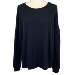 NEW EVERLEIGH Black Soft and Cozy Balloon Sleeve Sweater Size Large Casual
